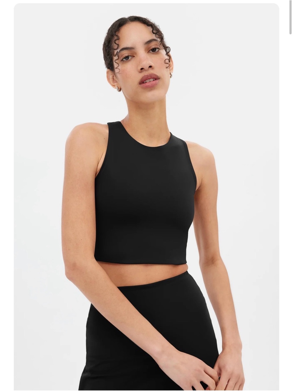 Girlfriend Collective Black Dylan Cropped Tank